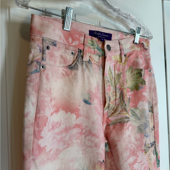 Ralph Lauren Pastel Pink Floral Jeans SZ28 - Picture 1 of 6